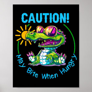 Póster Niños Cocodrilo Aligator Vacaciones Verano Florida