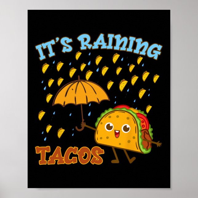 Póster Niños con camiseta de tacos de lluvia niño mexican (Frente)