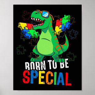 Póster Niños con conciencia del autismo Dino Niño Niños D