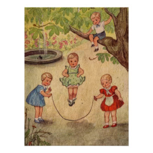 Póster Niños cortos en playImpresión de lienzo envuelto e