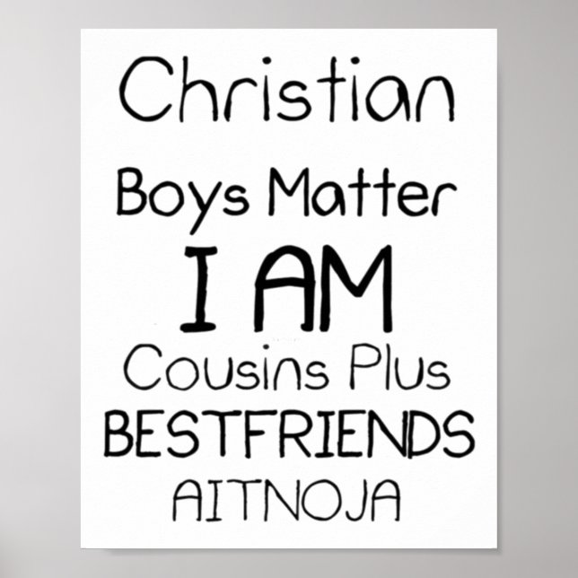 Póster Niños cristianos Soy Primos Más Mejores Amigos Aim (Frente)
