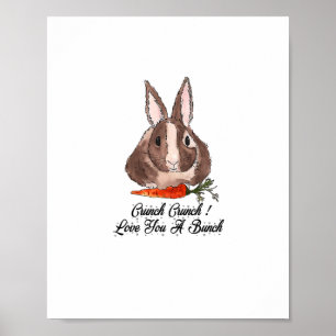 Póster Niños Crunch Crunch Te Amo Un Hermoso Bunny