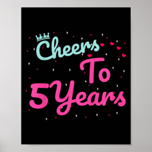 Póster Niños Cumpleaños 5 Años Niñas Niños Frase Salud po