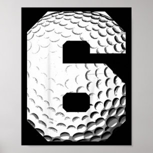 Póster Niños Cumpleaños 6 Niño Golfista Golf 6 Años