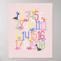 Niños Cute Dinosaurio 1-20 Niños Números de Guarde