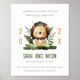 Póster Niños Cute Foliage Personalizado Preescolar Gradua
