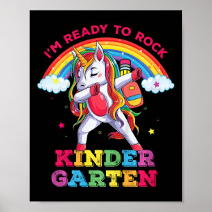 Póster Niños Dabbing Unicorn Estoy Listo Para Rock Kinder