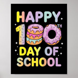 Póster Niños De 100 Días De Costuma Escolar Niños Maestro