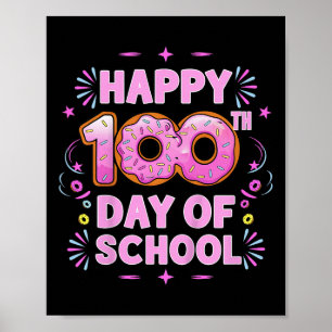 Póster Niños De 100 Días De Costuma Escolar Niños Maestro