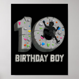 Póster Niños de 10 años escalada en roca cumpleaños 10 av