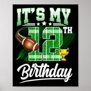 Póster Niños de 12 años es mi cumpleaños 12 Fútbol El