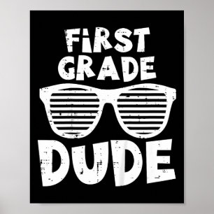 Póster Niños de 1er grado Dude Byck al colegio primer día