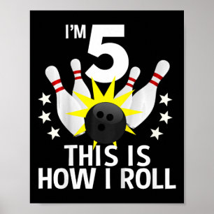 Póster Niños de 5 años Bowling Camisa de fiesta de cumple