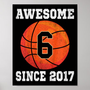Póster Niños de 6 años de edad Rótulo de básquetbol