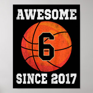 Póster Niños de 6 años de edad Rótulo de básquetbol