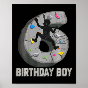 Póster Niños de 6 años escalada en roca Cumpleaños 6º Adv
