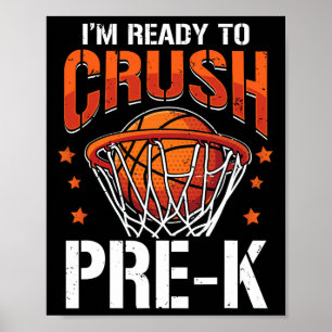 Póster Niños De Baloncesto Prek De Vuelta A La Escuela