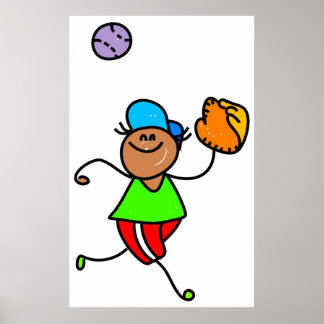 Póster Niños de béisbol