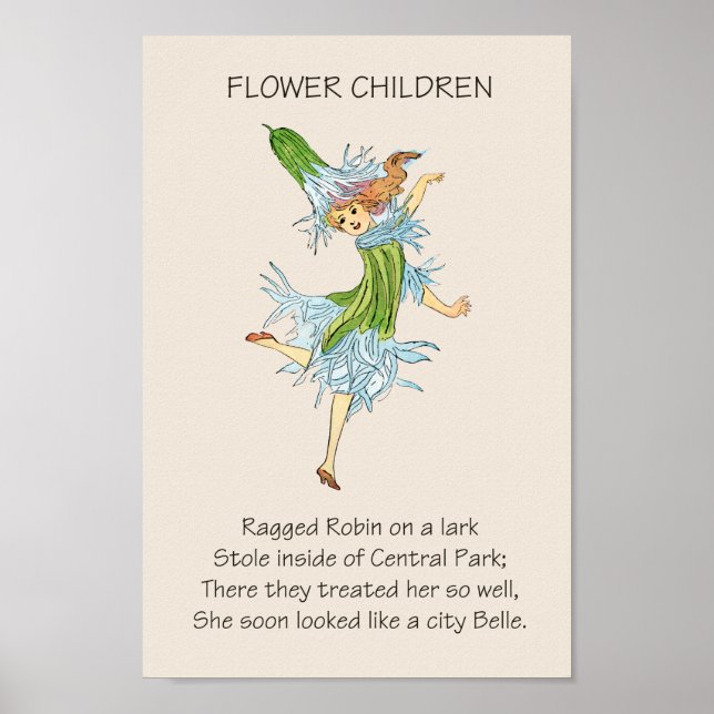 Póster Niños de cuentos de hadas antiguos FLORES RAGGED R (Frente)