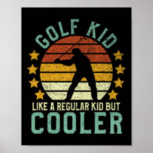 Póster Niños de Golf Divertidos Jóvenes Golfistas y Amant