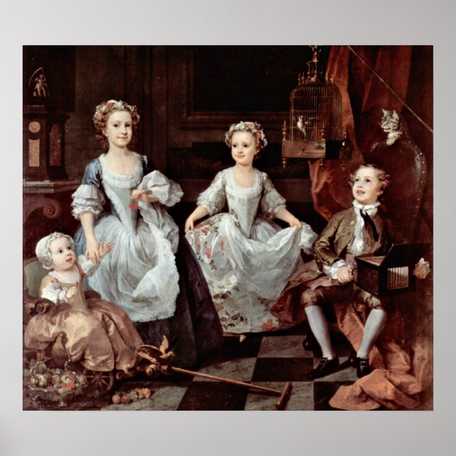 Póster Niños de Graham (retrato) de William Hogarth (Frente)