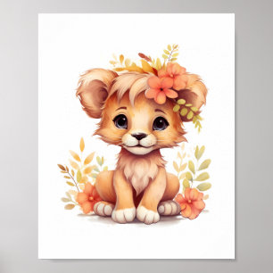 Póster Niños de guardería de león besados por el sol