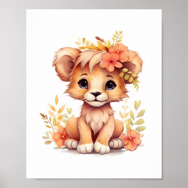 Póster Niños de guardería de león besados por el sol (Frente)