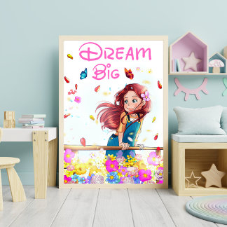 Póster Niños de guardería inspiradores sueñan con grandes