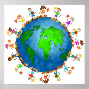 Póster Niños de la Caída Mundial