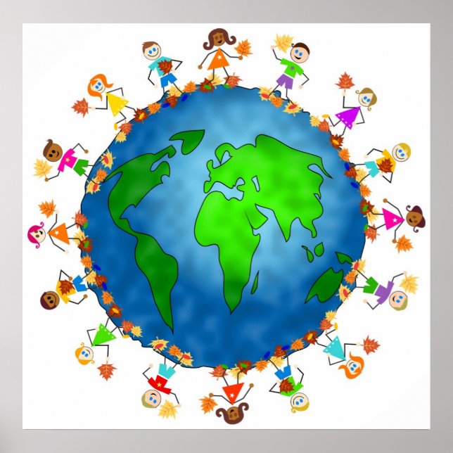 Póster Niños de la Caída Mundial (Frente)