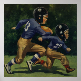 Póster Niños de la época, niños que juegan fútbol, deport