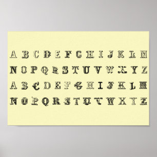 Póster Niños de la escuela secundaria Alphabet A-Z