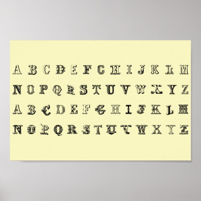 Póster Niños de la escuela secundaria Alphabet A-Z (Frente)