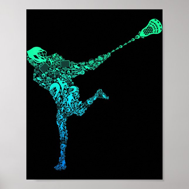Póster Niños de la juventud del jugador de Lacrosse (Frente)
