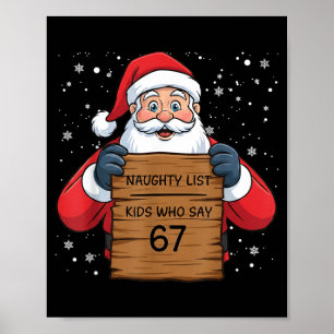 Póster Niños de la Lista Traviesa Que Dicen 67 Navidad Se