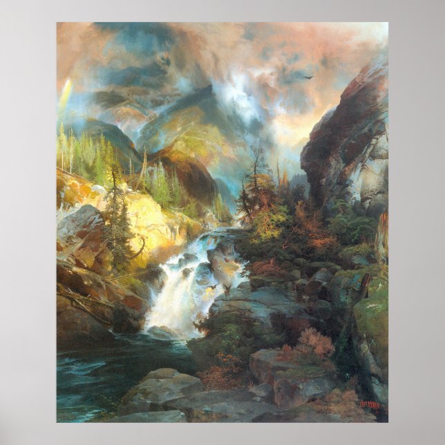 Póster Niños de la montaña, por Thomas Moran (Frente)
