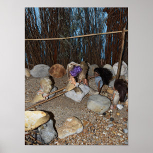 Póster Niños de piedra jugando.