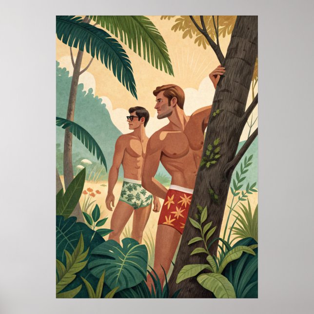 Póster Niños de playa en el bosque (Frente)