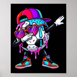 Póster Niños de Srts de Fútbol Helado Goteo Dabbing Sprin