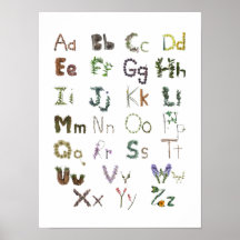 Niños de Woodland ABC Alphabet Niños Wall Art