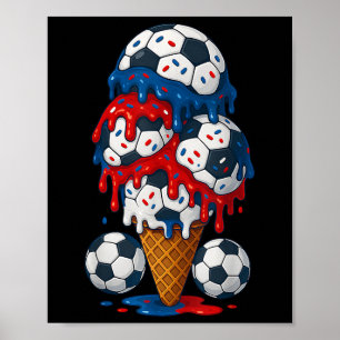 Póster Niños Del 4 De Julio Con Socorro De Crema De Hielo