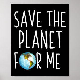 Póster Niños del Día de la Tierra Salvan El Planeta Para 