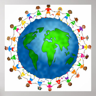 Póster Niños del mundo felices