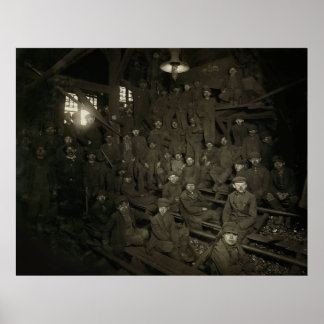 PÓSTER NIÑOS DESAYUNADORES - MINA DE CARBÓN DE PENNSYLVAN