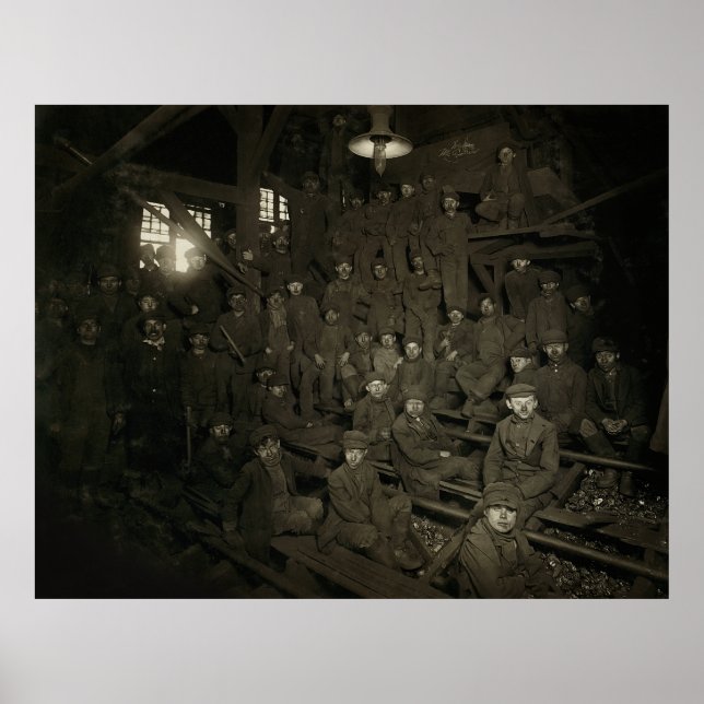 PÓSTER NIÑOS DESAYUNADORES - MINA DE CARBÓN DE PENNSYLVAN (Frente)