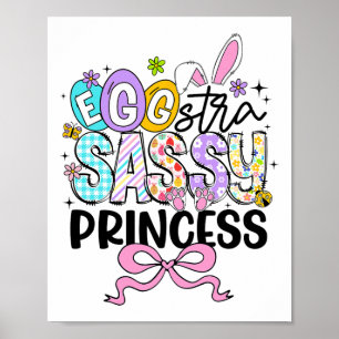 Póster Niños Día de Pascua Egg-stra Sy Princesa Conejo Ch