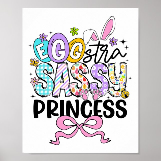 Póster Niños Día de Pascua Egg-stra Sy Princesa Conejo Ch (Frente)