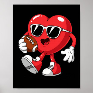 Póster Niños Día de San Valentín de Football Hearts Niños