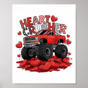 Póster Niños Día de San Valentín Monster Camión Niños Tod
