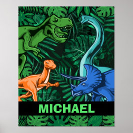 Póster Niños dinosaurios Dino Jurassic Trex Boy Personali